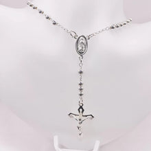 ROSARIO BOLA LISA 4.5 MM LIGERA - VIRGEN GUADALUPE - PLATA .925