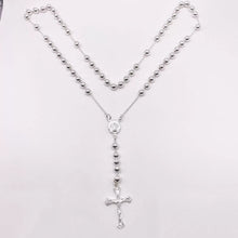 ROSARIO BOLA LISA 6 MM LIGERA - VIRGEN GUADALUPE - PLATA .925