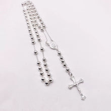 ROSARIO BOLA LISA 6 MM LIGERA - VIRGEN GUADALUPE - PLATA .925