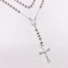 ROSARIO BOLA LISA 6 MM LIGERA - VIRGEN GUADALUPE - PLATA .925