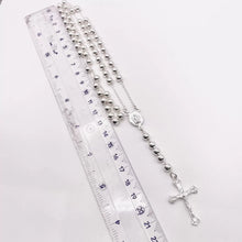 ROSARIO BOLA LISA 6 MM LIGERA - VIRGEN GUADALUPE - PLATA .925