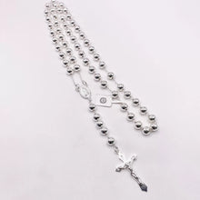 ROSARIO BOLA LISA 7 MM LIGERA - VIRGEN DE GUADALUPE - PLATA .925