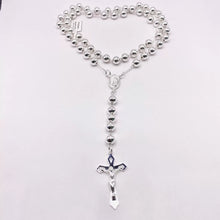 ROSARIO BOLA LISA 7 MM LIGERA - VIRGEN DE GUADALUPE - PLATA .925