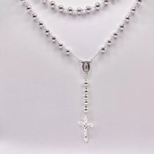 ROSARIO BOLA LISA 7 MM LIGERA - VIRGEN DE GUADALUPE - PLATA .925