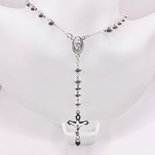 ROSARIO BOLA LISA 7 MM LIGERA - VIRGEN DE GUADALUPE - PLATA .925