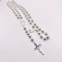 ROSARIO BOLA LISA 8 MM LIGERA - VIRGEN GUADALUPE - PLATA .925