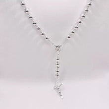 ROSARIO BOLA LISA 8 MM LIGERA - VIRGEN GUADALUPE - PLATA .925