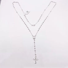 ROSARIO BOLA FACETADA 3 MM - VIRGEN DE GUADALUPE OVAL - PLATA .925