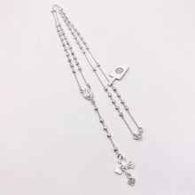 ROSARIO BOLA FACETADA 3 MM - VIRGEN DE GUADALUPE OVAL - PLATA .925