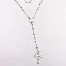 ROSARIO BOLA FACETADA 3 MM - VIRGEN DE GUADALUPE OVAL - PLATA .925