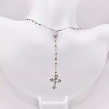 ROSARIO BOLA FACETADA 3 MM - VIRGEN DE GUADALUPE OVAL - PLATA .925