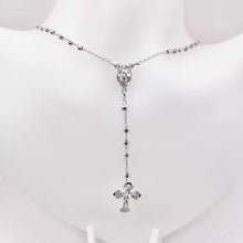 ROSARIO BOLA FACETADA 3 MM - VIRGEN DE GUADALUPE OVAL - PLATA .925