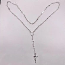 ROSARIO BOLA CALADA 3 MM - VIRGEN DE GUADALUPE OVAL - PLATA .925