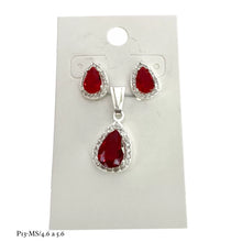 SET / JUEGO GOTA ZIRCONIA CON CONTORNO - PLATA .925