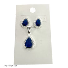 SET / JUEGO GOTA ZIRCONIA CON CONTORNO - PLATA .925