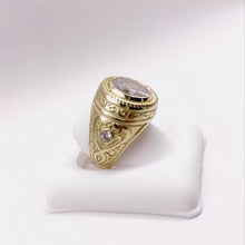 ANILLO ZIRCONIA OVAL CON MARGEN SOGA - ORO 10K