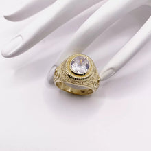 ANILLO ZIRCONIA OVAL CON MARGEN SOGA - ORO 10K