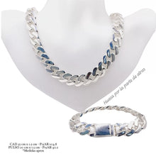 SET DE CADENA Y PULSO BARBADO - PLATA .925