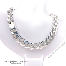 CADENA BARBADA SEMI SÓLIDA 55 CM x 1.5 CM - PLATA .925