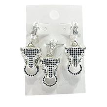 SET / JUEGO PANTERA CON ZIRCONIA NEGRA - PLATA .925