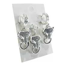 SET / JUEGO PANTERA CON ZIRCONIA NEGRA - PLATA .925
