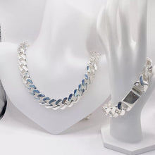 SET DE CADENA Y PULSO BARBADO - PLATA .925