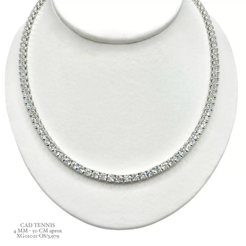 CADENA TENNIS ZIRCONIA 50 cm x 4 mm - PLATA .925