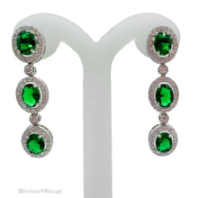 ARETE LARGO CON ZIRCONIAS OVAL - PLATA .925