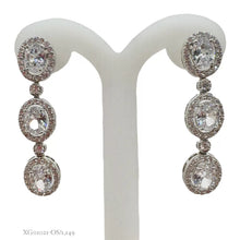 ARETE LARGO CON ZIRCONIAS OVAL - PLATA .925