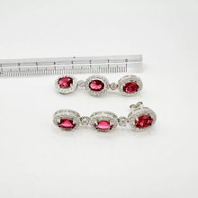 ARETE LARGO CON ZIRCONIAS OVAL - PLATA .925