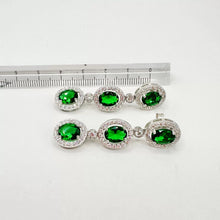 ARETE LARGO CON ZIRCONIAS OVAL - PLATA .925