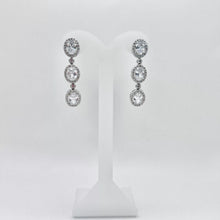 ARETE LARGO CON ZIRCONIAS OVAL - PLATA .925