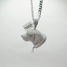 DIJE CARA LATERAL DE PERRO - PLATA .925