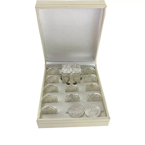 SET DE ARRAS PARA BODA - CHICO - SAN BENITO ABAD - BAÑO DE PLATA