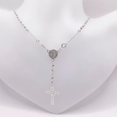 ROSARIO BOLA DIAM LÍNEAS 3 MM - SAN BENITO - PLATA .925