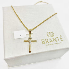 CADENA CON CRISTO TUBULAR DELGADO DETALLES ORO BLANCO -  ORO 10K