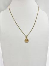 CADENA CON MEDALLA VIRGEN DE GUADALUPE REDONDA MINI -  ORO 10K