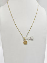 CADENA CON MEDALLA ESPÍRITU SANTO REDONDA MINI -  ORO 10K