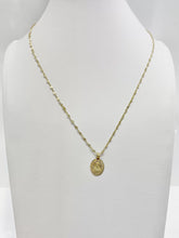 CADENA CON MEDALLA SAGRADO CORAZÓN OVAL CON MARGEN MINI -  ORO 10K