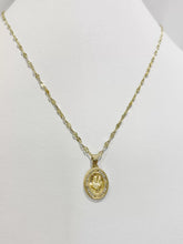 CADENA CON MEDALLA SAGRADO CORAZÓN OVAL MINI -  ORO 10K