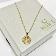 CADENA CON MEDALLA SAGRADO CORAZÓN REDONDA MINI -  ORO 10K