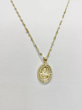 CADENA CON MEDALLA SAGRADO CORAZÓN OVAL CH -  ORO 10K