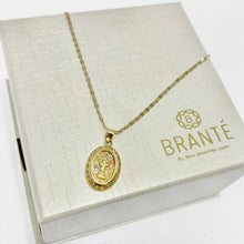 CADENA CON MEDALLA DIVINO NIÑO OVAL FONDO FLORENTINO -  ORO 10K