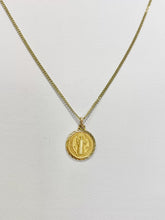 CADENA CON MEDALLA SAN BENITO MATE CONTORNO DIAMANTADO -  ORO 10K