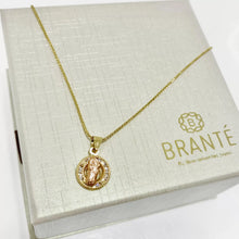 CADENA CON MEDALLA SAN JUDAS TADEO REDONDA MINI DETALLES ORO ROSA - ORO 10K