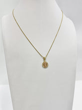 CADENA CON MEDALLA SAN JUDAS TADEO REDONDA MINI DETALLES ORO ROSA - ORO 10K