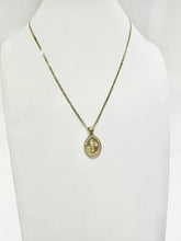 CADENA CON MEDALLA SAN JUDAS TADEO OVAL FONDO FLORENTINO - ORO 10K