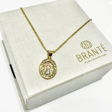 CADENA CON MEDALLA VIRGEN DE GUADALUPE OVAL FONDO FLORENTINO - ORO 10K