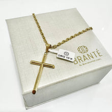 CADENA CON CRUZ TUBULAR - ORO 10K