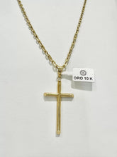 CADENA CON CRUZ TUBULAR - ORO 10K